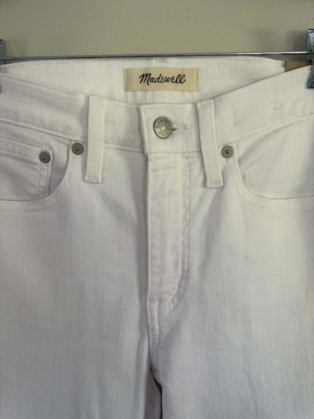 NWT Madewell Cali Demi-Boot Jeans Pure White Magic Pockets Size 25 - Picture 5 of 6